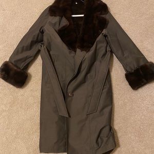 Brown real mink coat